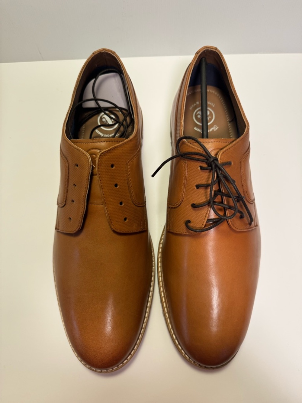 Men's Thomas & Vine Leather Derby Shoes - Classic Lace-Up Dress Oxfords - NWT